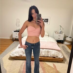 Pink Strapless Top